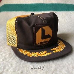 Vintage Lawson Snapback cap Trucker Hat Patch Mesh Scrambled eggs USA K Brand 70