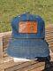 Vintage Levi Strauss Denim Leather Patch/strap Hat Trucker Cap Strap Orange Tab