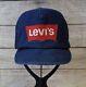 Vintage Levis Patch Denim Red Logo Snapback Hat Trucker Cap Made In Usa