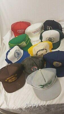 Vintage Lot 45 Random Trucker Hat Snapback Mesh Patch Cap Mixed 80s 90s sports