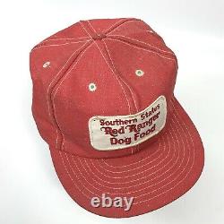 Vintage Louisville MFG Red Ranger Dog Patch Snapback Denim Trucker Hat Cap USA