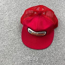 Vintage Louisville MFG Trucker Hat Cap Snap Back Red Caterpillar CAT Walker 80s