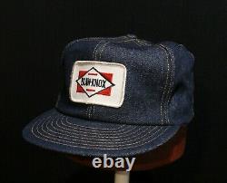 Vintage MADE IN USA Louisville Mfg Blaw Knox Denim Trucker Hat Baseball Cap