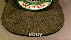Vintage Mack Trucks Black Corduroy Snapback Trucker Hat Cap Patch Louisville USA