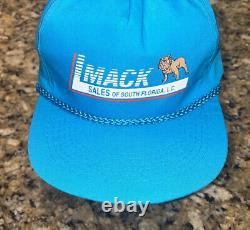 Vintage Mack Trucks Hat Snapback Trucker Cap Bulldog Blue South Florida Sales