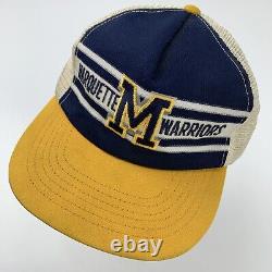 Vintage Marquette Warriors Cap Hat Adjustable Trucker Snapback Adult