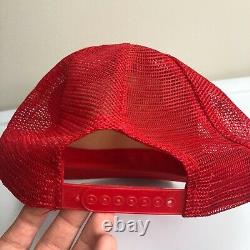 Vintage Mcdonalds Trucker Hat Mens Large Red Snapback Mesh Bash Script Logo Cap