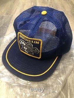Vintage Michelin Snapback Trucker Hat Full Mesh Patch Cap Made in the USA