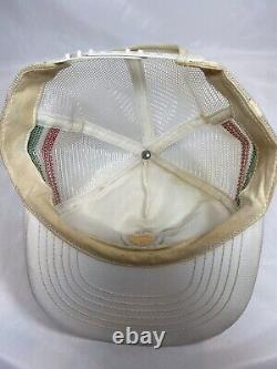 Vintage Morocco Unity 80s Mesh Snapback 3 Three Stripe Trucker Hat Cap Made USA