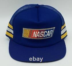 Vintage NASCAR 3 Stripe Snapback Trucker Hat Cap Made In USA Stripes Three