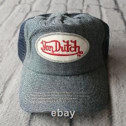 Vintage New Von Dutch Logo Herringbone Mesh Trucker Snapback Hat Cap