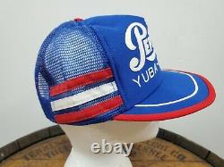 Vintage PEPSI COLA 3 Stripe Snapback Trucker Hat Cap USA Yuba Sutter (K)