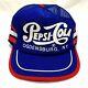 Vintage Pepsi-cola Hat 3 Stripe Snapback Trucker Cap Usa Made Blue Ogdensburg Ny