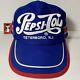 Vintage Pepsi Trucker Hat Snapback Cap Made In Usa Blue 3 Stripe Three Nj