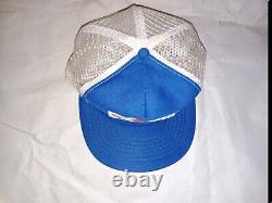 Vintage Pepsi-Cola Mesh Snapback Trucker Hat Cap White Blue Made in USA