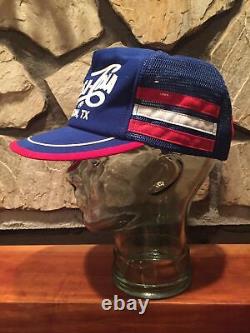 Vintage Pepsi-Cola Trucker Hat Mesh 3 Stripe Blue Red White USA Snap Back Cap