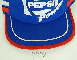 Vintage Pepsi Power 3 Stripe Cola Trucker Cap Snapback Hat Mesh Red White Blue