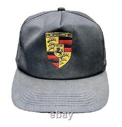 Vintage Porsche Trucker Hat Black Stuttgart Crest Snapback Cap K-Products USA