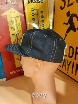 Vintage RARE Denim LOUISVILLE Trucker Hat MARATHON Gas & Oil Patch Cap Hat, USA