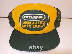 Vintage Rare 70's 80's Cher-Make Lambeau Field Hot Dogs Trucker Snapback Hat Cap