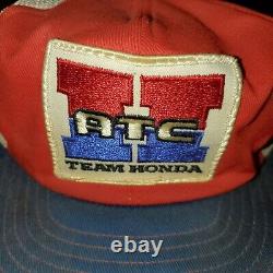 Vintage Rare ATC Honda Cycle Racing Trucker Patch Hat Cap Snapback Made In USA