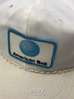 Vintage Rare American Bell AT&T 80's 90's Snapback Trucker Derby Cap Hat