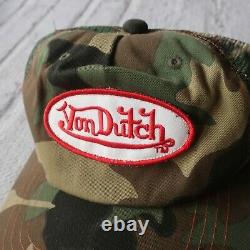 Vintage Rare Von Dutch Logo Camo Mesh Trucker Snapback Hat Cap Camouflage 2