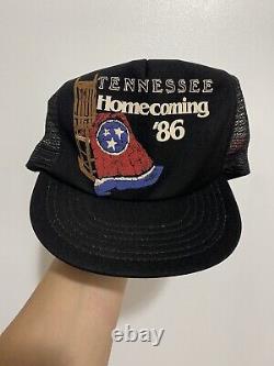 Vintage Rebel 80s Flag Snapback Mesh Trucker Hat Cap USA Tennessee HC Porch Rare