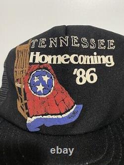 Vintage Rebel 80s Flag Snapback Mesh Trucker Hat Cap USA Tennessee HC Porch Rare