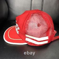 Vintage Red COCA-COLA 2 Two Double Stripe Mesh Snapback Trucker Baseball Cap Hat