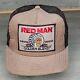 Vintage Red Man Chewing Tobacco Unworn Mesh Trucker Hat Corduroy Snapback Cap