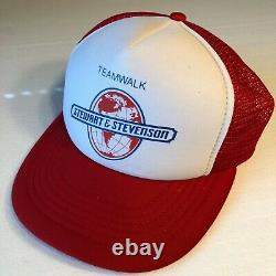 Vintage SNAPBACK 70 80's TEAM STEWART & STEVENSON Mesh TRUCKER Hat Baseball Cap