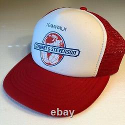 Vintage SNAPBACK 70 80's TEAM STEWART & STEVENSON Mesh TRUCKER Hat Baseball Cap