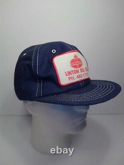 Vintage STANDARD OIL Denim SnapBack Trucker Hat Cap Patch Park Avenue Lizton IN