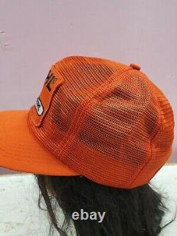 Vintage STIHL Snapback Trucker Hat Mesh Big Patch Cap K Products USA Orange