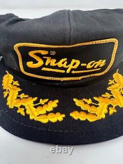 Vintage Snap-On Patch Hat Snapback Baseball Cap Trucker Gold Wings 80s USA RARE