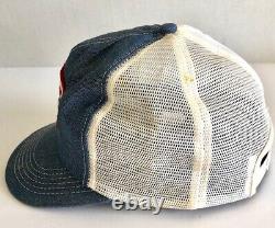Vintage Snap On Tools K Brand Trucker Hat Cap Denim Mesh Snapback Patch USA