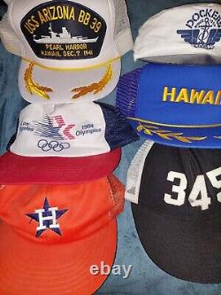 Vintage SnapBack 91 Hat Lot Trucker, Sports, Movies, Disney, Harley Davidson Cap