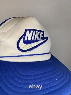 Vintage Snapback OG Nike Swoosh Patch Hat Mesh Trucker Cap Circa Early 1980s