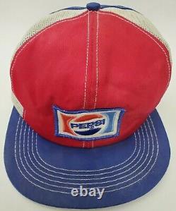 Vintage Snapback Patch Hat Pepsi K Products Mesh Trucker Cap Rare HTF USA Made