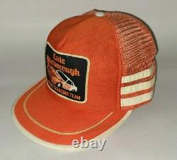 Vintage Snapback Trucker Hat Patch Cale Yarborough 3 Stripe Hardee's Racing Cap