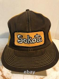 Vintage Sokota Trucker Hat Snapback Cap Patch K Brand Product USA Farm