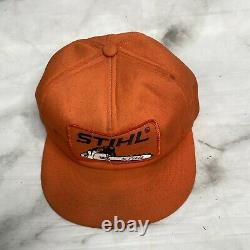 Vintage Stihl Chainsaw Large Patch Snapback Trucker Hat Cap Swingster