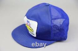 Vintage Swingster Blue Trucker Hat Cap 80's USA Snapback Big A Patch Rogers Auto