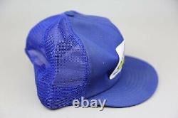 Vintage Swingster Blue Trucker Hat Cap 80's USA Snapback Big A Patch Rogers Auto