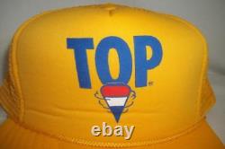 Vintage TOP Yellow Snapback Hat Cap Trucker Rolling Paper Snap Back