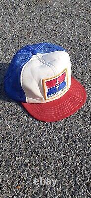 Vintage Team Honda Racing Snapback Trucker Cap Hat Mesh White Red Blue