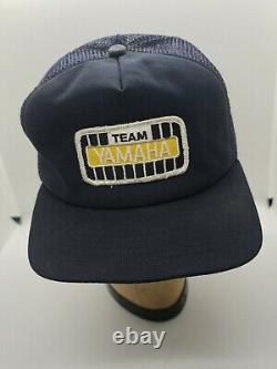 Vintage Team Yamaha Trucker Hat Cap SnapBack Large Patch Embroidered
