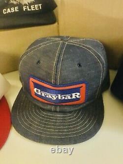 Vintage Trucker Hat Cap Lot 20 All Patch Snapback K Brand Farmer Denim CAT USA