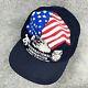 Vintage Trucker Hat Cap Snap Back Usa Made American Flag Eagle Puffy Print 80s